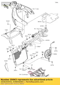 kawasaki 350630592 stay,rad. lwr zx600r9f - Bottom side