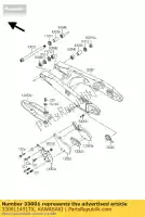 330011451TX, Kawasaki, Arm-comp-swing, zilver kdx200-h kawasaki kdx 200 1995 1996 1997 1998 1999 2000 2001 2002, Nieuw