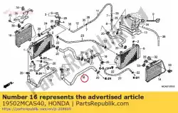 Here you can order the hose l,radiator f from Honda, with part number 19502MCAS40: