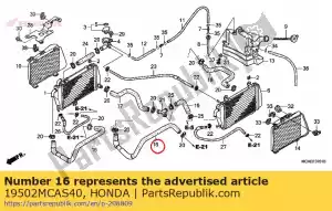 Honda 19502MCAS40 hose l,radiator f - Bottom side