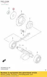 Here you can order the washer crank ba from Suzuki, with part number 0918112009: