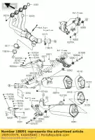 180910979, Kawasaki, body-comp-silencieux, lh kawasaki zzr  f performance sport zx1400 e zzr1400 abs 1400 , Nouveau