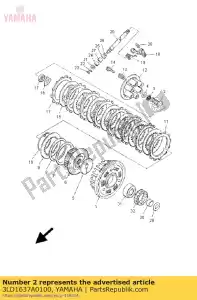 yamaha 3LD1637A0100 tige poussoir assy - La partie au fond