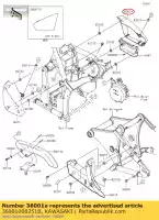 36001008251B, Kawasaki, lado da capa, rh, m.m.c.gray kawasaki vulcan 900 classic vn900 custom , Novo