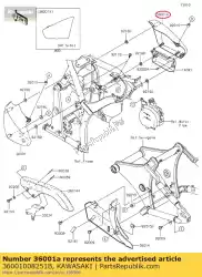 Qui puoi ordinare lato coperchio, rh, m. M. C. Gray da Kawasaki , con numero parte 36001008251B: