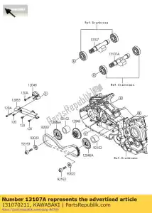 kawasaki 131070211 eixo, balanceador, rr vn1700c9f - Lado inferior