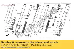 Here you can order the bush, guide (showa) from Honda, with part number 51414MT7003: