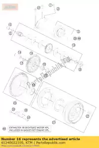 ktm 61240022100 engrenage intermédiaire 43t - La partie au fond