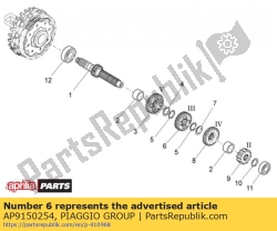 Aprilia AP9150254, Versnelling 3a su prim. z = 15, OEM: Aprilia AP9150254