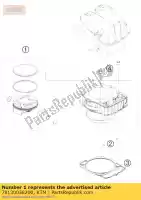 78130038200, KTM, cilindro + pistone cpl. husqvarna ktm  exc xc 450 2012 2014 2015 2016, Nuovo