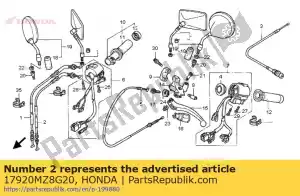 honda 17920MZ8G20 cable comp. b, throttle - Bottom side