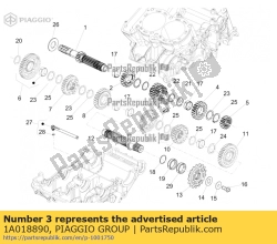 Aprilia 1A018890, Ingranaggio scorr. 3/4 vel sul primario, OEM: Aprilia 1A018890