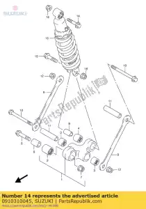 suzuki 0910310045 perno 10x50 - Lado inferior