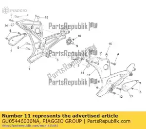 Piaggio Group GU05446030NA lh plaat - Onderkant
