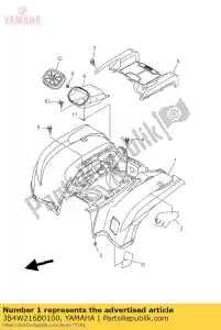 yamaha 3B4W216B0100 guardabarros trasero comp.2 - Lado inferior