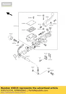 kawasaki 430151534 cylinder-assy-master, klx650-c - Onderkant