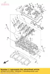 cilinderkop assy van Yamaha, met onderdeel nummer 2CRW11011900, bestel je hier online: