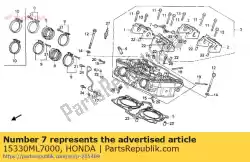 Ici, vous pouvez commander le chemin d'huile de tuyau auprès de Honda , avec le numéro de pièce 15330ML7000: