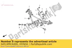Ici, vous pouvez commander le tuyau, côté capot auprès de Honda , avec le numéro de pièce 64514MCA000: