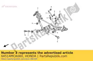 honda 64514MCA000 tuyau, côté capot - La partie au fond