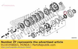 Ici, vous pouvez commander le embrayage, à sens unique auprès de Honda , avec le numéro de pièce 91101958003: