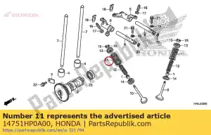 Honda 14751HP0A00 mola, válvula externa - Lado inferior