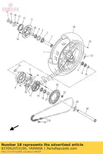 yamaha 933062053100 rodamiento (3jn) - Lado inferior