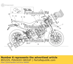 Aprilia 893229, Front lh aufkleber bandiera italien, OEM: Aprilia 893229