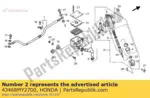 Honda 43468MY2700 guide, rr. brake hose - Bottom side