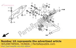 Ici, vous pouvez commander le couvercle, bobine d'allumage auprès de Honda , avec le numéro de pièce 30520KTW900: