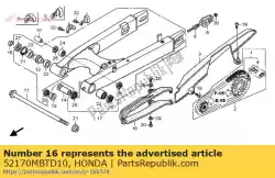 Tutaj możesz zamówić suwak, ? A? Cuszek od Honda , z numerem części 52170MBTD10: