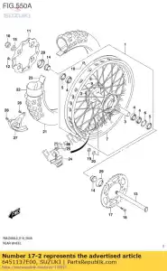 suzuki 6451137E00 roda dentada, traseira, n - Lado inferior