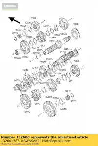 kawasaki 132601787 versnelling, laag vermogen, 39t ej650-a1 - Onderkant