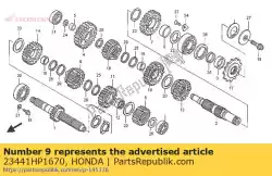 tandwiel, hoofdas derde (18t) van Honda, met onderdeel nummer 23441HP1670, bestel je hier online: