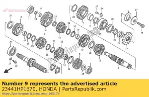 honda 23441HP1670 tandwiel, hoofdas derde (18t) - Onderkant