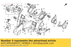 Honda 64214MCA000ZT moldura, * pb356m * - Lado inferior