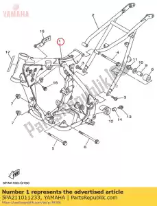 Yamaha 5PA211011233 moldura frontal comp. - Lado inferior