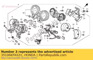 honda 35106KFK631 cover, combination switch - Bottom side