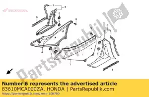 Honda 83610MCA000ZA beschermset, r. zijde * n - Onderkant