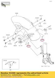 Here you can order the washer,3. 5x8x1 ksf250-a1 from Kawasaki, with part number 922001251: