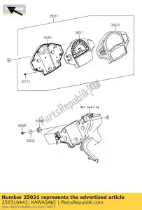 Kawasaki 250310443 metro-assy, ??tacho & lcd - Il fondo