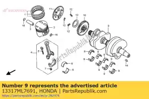 honda 13317ML7691 bearing e, crankshaft side (yellow) - Bottom side