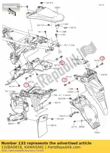 kawasaki 132BA0818 01 perno-brida-pequeña, 8x18 - Lado inferior