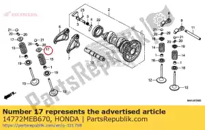 Honda 14772MEB670 retainer, ex. valve sprin - Bottom side