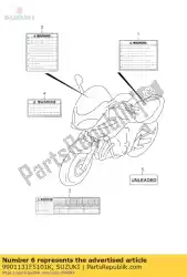 Ici, vous pouvez commander le propriétaires de manuels g auprès de Suzuki , avec le numéro de pièce 9901131F5101K: