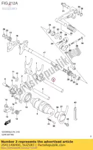 suzuki 2541148H00 arbre, changement de vitesse - La partie au fond