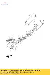 Suzuki 1435110H10 silencer,muf - Bottom side