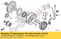 klem, a. C. Generator snoer van Honda, met onderdeel nummer 32961MEA670, bestel je hier online: