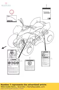 Suzuki 990142067001L manuel, sécurité - La partie au fond