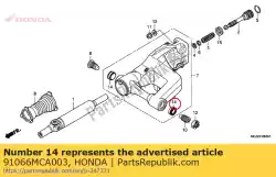 Here you can order the bearing, taper roller, 25x47x15 from Honda, with part number 91066MCA003: